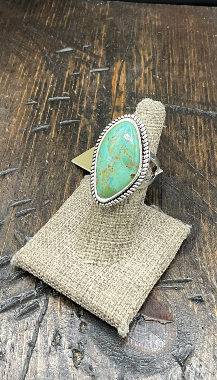 Barse Boulder Abstract Ring- Turquoise-Silver- 6-NWT